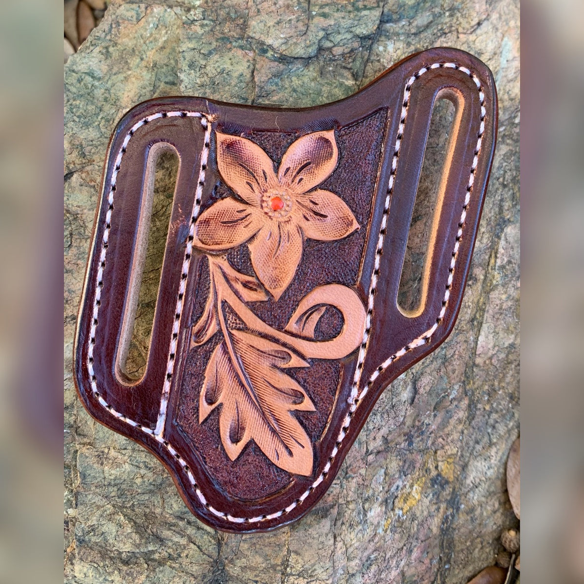 Pocket Knife Sheath - Pouch - Floral tooled – RB Leather