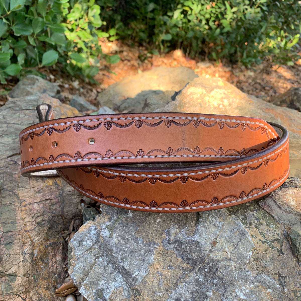 Tooled Custom Belt – RB Leather