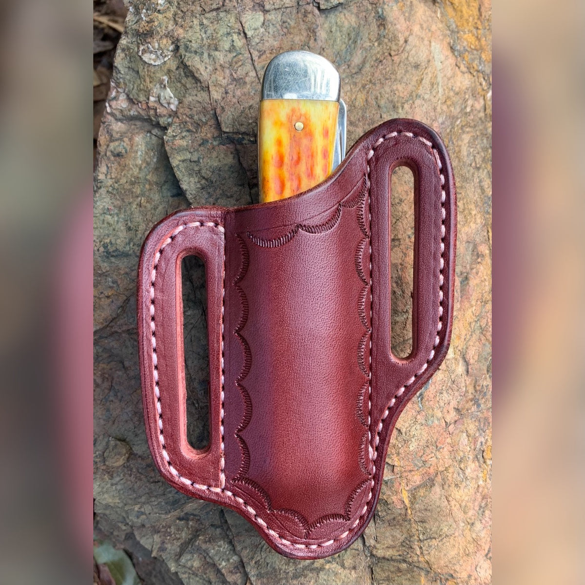 Pocket Knife Sheath - Pouch - Floral tooled – RB Leather