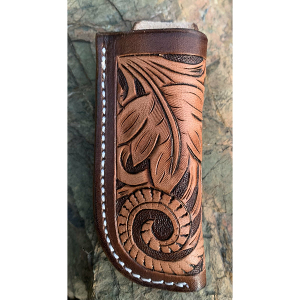 Pocket Knife Sheath - Pouch - Floral tooled